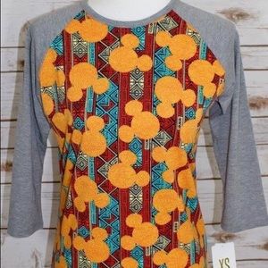 LuLaRoe XS Disney Randy Raglan Tee NWT
